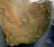 Composite satellite image of South Africa in November 2002.