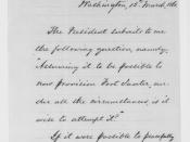 English: Photograph of letter from William H. Seward at the United States Department of State to President Abraham Lincoln concerning the advisability of reprovisioning Fort Sumter in the harbor of Charleston, South Carolina. The Abraham Lincoln Papers, G