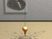 Animation of a Foucault pendulum (showing the sense of rotation on the southern hemisphere)