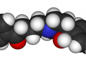 Space-filling representation of a haloperidol molecule. Haloperidol is an antipsychotic medication sometimes used to treat severe cases of Tourette's.
