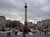 English: The Ghost Forest in Trafalgar Square This large scale work of art with the stumps of tropical rain forest trees from Ghana had the objective of drawing attention to the destruction of rain forests. The exhibit was scheduled to be displayed in a p