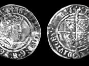 Moeda de prata do reinado de Henrique VIII de Inglaterra