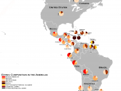 English: Ethnic composition of the Americas according to Lizcano and the CIA World Factbook.