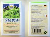 Stevia as - widely - sold in health food stores in Germany, where it is currently still illegal. The boxes and packages get declared as 
