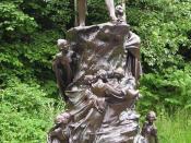 Bronze statue of Peter Pan located in Kensington Gardens, London