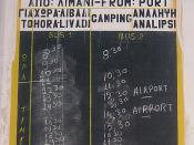 English: A simple bus timetable (2005) found in the Greek island of Astipalea