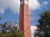 The tallest Campanile, Joseph Chamberlain Memorial Clock Tower in the University of Birmingham, England