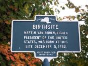 Historical marker located at the birthplace of Martin Van Buren.