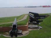 Fort McHenry looking towards the position of the British ships (with the Francis Scott Key Bridge in the distance on the upper left)
