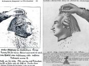 Louis XVI's Head:  The german, counter-revolutionary persiflage from A.D. MDCCXCIII set against the french original revolutionary agitation-image from the YEAR Ⅰ