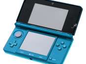 English: A Nintendo 3DS in Aqua Blue, photo taken during the 3DS launch event in NYC.