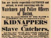 An April 24, 1851 poster warning colored people in Boston about policemen acting as slave catchers.