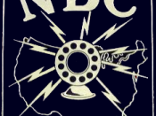 Logo for the sister NBC Blue Network, noted by the different background color. NBC Blue would utilize this logo until their 1942 sale.