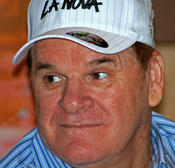 English: I turned a corner in the shop forum of Caesar's Palace in Las Vegas to find Pete Rose signing autographs in a sports store. I took this from outside the store with my zoom lens. *My first celebrity photo* I was really excited since I grew up watc