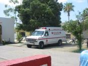 An ambulance owned by the Mexican Red Cross