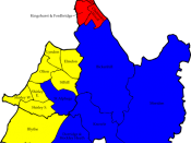 English: A map of the results of the 2007 Solihull Council election. Colour legend by wards won: Conservative party Liberal Democrats Labour party