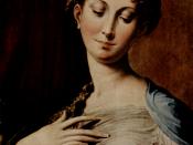 Madonna with the Long Neck, by Parmigianino. As in other Mannerist works, the proportions of the body - here the neck - are exaggerated for artistic effect.
