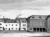 English: The first Marshalsea prison, sometime in the 18th century. The second Marshalsea was built in 1811.