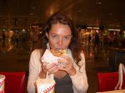 Varya is so hungry that don't mind Burger King ;-)