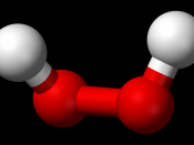Ball-and-stick model of the hydrogen peroxide molecule