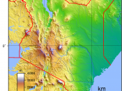 Topographic map of Kenya. Created with GMT from public domain GLOBE data.
