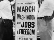 In front of 170 W 130 St., March on Washington, l to r, Bayard Rustin, Deputy Director, and Cleveland Robinson, Chairman of Administrative Committee / World Telegram & Sun photo by O. Fernandez.
