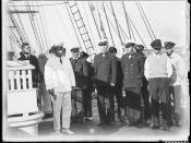 Captain Lorenz Peters with officers and crew of MAGDALENE VINNEN