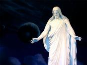 Latter-day Saints believe in the resurrected Jesus Christ, as depicted in the Christus Statue in the North Visitors' Center on Temple Square in Salt Lake City