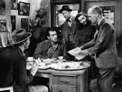 English: L. to R. : Walter Brennan, Gary Cooper, Irving Bacon, Barbara Stanwyck & James Gleason in Meet John Doe