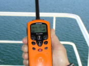 Handheld wireless radios such as this Maritime VHF radio transceiver use electromagnetic waves to implement a form of wireless communications technology.