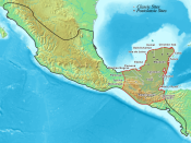 Map of the Maya area within the Mesoamerican region. Both Tikal and Calakmul lie near the centre of the area.
