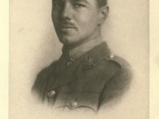 English: Portrait of Wilfred Owen, found in a collection of his poems from 1920.