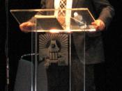 Jack Thompson (attorney) speaking at a debate at California University of Pennsylvania