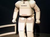 ASIMO is an advanced humanoid robot developed by Honda. Shown here at Expo 2005.