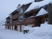 A row of vacation homes at Big White Ski Resort in Canada
