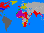 A map showing the alternate world of the novel Bring the Jubilee in 1952. ---- Map Key: ---- Confederate States of America United States of America Republic of Haiti German Union British Empire Spanish Empire French Empire ----