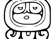 A modern pictogram of the Mayan god Ahau, after which the 20th day of the tzolkin cycle was named