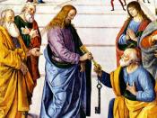 English: Christ Handing the Keys to St. Peter by Pietro Perugino (1481-82) Fresco, 335 x 550 cm Cappella Sistina, Vatican. Ελληνικά: Λεπτομέρεια από την νωπογραφία του Πιέτρο Περουτζίνο, Ο Χριστός Παραδίδει τα Κλειδιά στον Πέτρο, 335 x 600 cm, Καπέλα Σιξτ