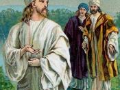 English: Jesus, followed by Simon Peter and Andrew