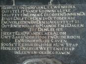 English: Tombstone of Antonie van Leeuwenhoek in Delft.