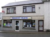 English: McKelvey Travel, Omagh. This travel agent is located on the Kevlin Road