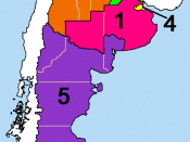 Map Argentina. Zonificación Militar de 1975-1983