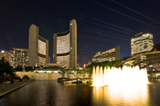 Night view of the Toronto City Hall