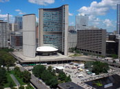 Toronto City Hall from Sheraton hotel room