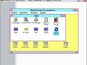 Microsoft Windows 3.1 running in DOSBox, on Windows XP.