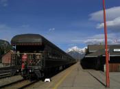 Banff Station and the beautiful train. Royal Canadian Pacific