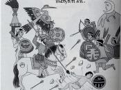 Spanish conquistadors with their Tlaxcallan allies fighting against the Otomies of Metztitlan in present day Mexico, a 16th century codex