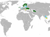 English: A map of the neutral countries of the world.