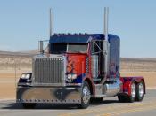 Cropped image of shooting for Transformers with the vehicle for Optimus Prime.
