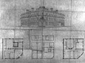 English: Architectural drawings for the Bank of British North America at Yonge and Wellington Streets, Toronto, Canada.